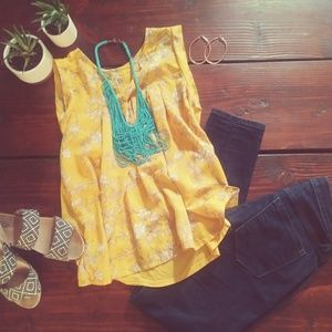 Yellow Floral Merona Top